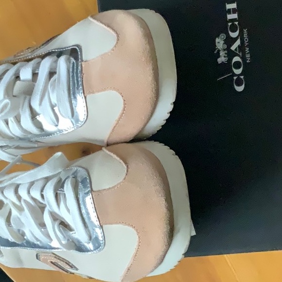 COACH: Ian Mirror Metallic/Suede Sneakers - Picture 8 of 16